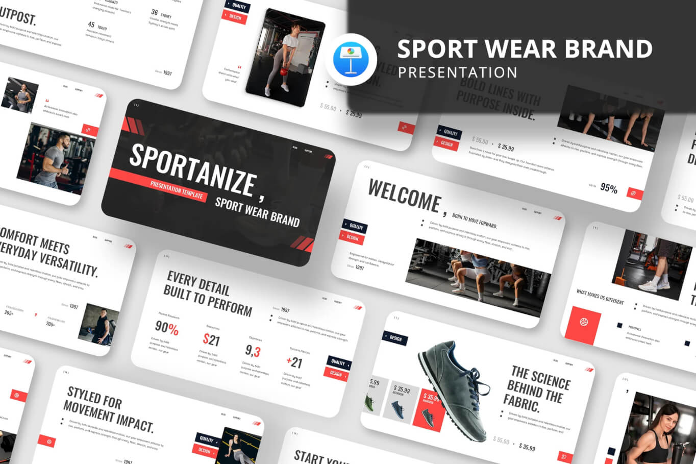 运动服装品牌的主题演讲 Keynote 模板